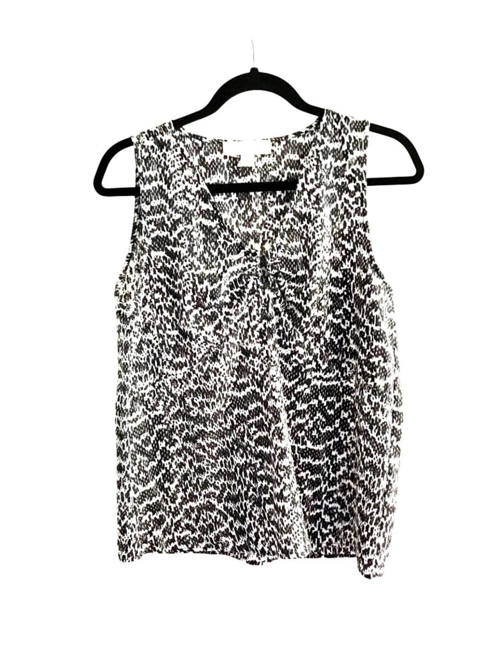 MICHAEL KORS- WOMENS BLACK/WHITE LIGHT WEIGHT BLOUSE SIZE MEDIUM